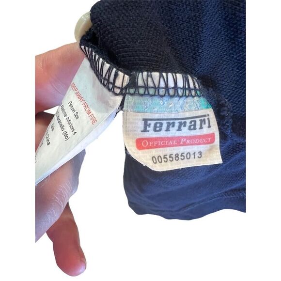 Ferrari Men's XL Navy Blue Polo Shirt Embroidered Logo Casual All Season - Picture 6 of 7